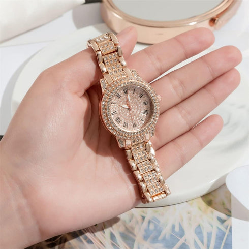 CdyBox 3Pack Ladies Diamond Watch Luxury Rhinestone Bracelet Quartz Analog Watches Set Wristwatch for Women...