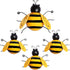 MorTime 4 Pack Metal Bee Wall Art Sculptures Garden Decorations, Hanging Bee Wall Decor Indoor Outdoor Garden Yard Lawn Decor...