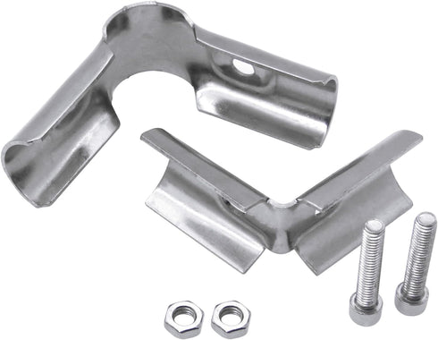 2 Sets of 90 Degree Structural Pipe Connectors, 3-way Metal Connectors, for 3-Way Pipe Clamp end Rail Clamps (for 1" or 25MM or 3/4" OD, Silver)...