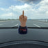 Solar Brown Middle Finger Powered Ornament Smooth Edge Decorative Non-Fading Solar-Power Dancing Windowsill Figure for Vehicle Solar Car Ornament,...