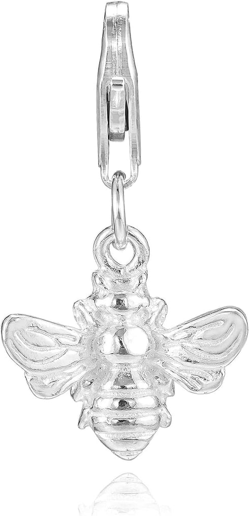 Sterling Silver Honey Bee Charm: Clip-On for Bracelets and Necklaces...