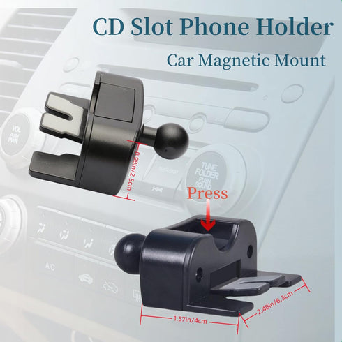 CD Slot Car Phone Holder Mount for Car Magnetic Mount Compatible with Case iPhone 15/14/13/12 Pro Max Plus Mini Smartphone 17.2mm Ball Adapter CD ...