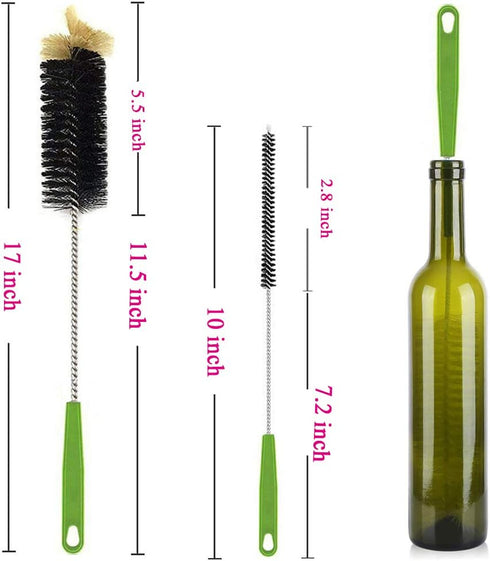 Bottle Brush and Straw Cleaning Brush with Bendable Long Handle for Cleaner Bottles, Baby Bottles, Cups, Pipes, Straws, and More...