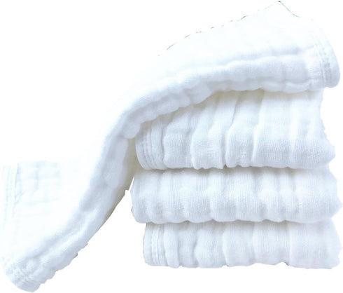 Synrroe Muslin Burp Cloths 4 Pack Large 20" by 10" 100% Cotton 6 Layers Extra Absorbent and Soft...