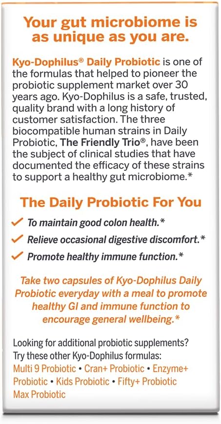 Kyo-Dophilus Daily Probiotic, Immune and Digestive Support*, 45 capsules (Packaging may vary)...