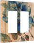 Retro Flower 2 Gang Rocker Light Switch Plates Cover Art Decorative Electrical Outlet Cover Wall Plate for Kitchen Home Office Room Standard Size ...