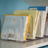 YAGELI Clear Acrylic Desk File Sorter Purse/Handbag Organizer Clutch Divider Mesh Folder Office Supplies Stand Bookshelf (3 Sections) (2Pack-4Sect...