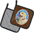 Caroline's Treasures 7158PTHD Yellow Labrador at The Beach Pair of Pot Holders Kitchen Heat Resistant Pot Holders Sets Oven Hot Pads for Cooking B...
