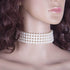 Multi Strand Pearl Choker Necklace Faux Pearls Necklace 4 Row Pearl Necklace 1920s Flapper Pearls Necklace Vintage Costume Short Pearl Necklace fo...