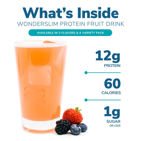 WonderSlim Protein Fruit Drink, Cran-Grape, No Fat, Gluten Free, Keto Friendly & Low Carb (7ct)...
