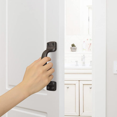 Barn Door Pulls Handles Heavy Solid Cast Iron Gate Handle, 7inch Metal Hardware for Sliding Barn Door Gate Fence Door Drawer Garage - Dark Brown 2...
