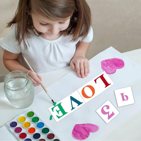 5 inch Letter Stencils for Painting On Wood,36pcs Stencils Letter Alphabet Number Stencil Templates for Wood Wall Signs Door Porch Fabric...