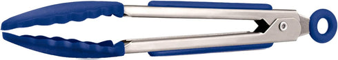 Tovolo Mini Silicone Easy-Grip Tongs, Non-Slip Handle, 8.25 Inches, Blue...