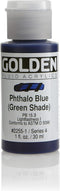1 Oz Fluid Acrylic Color Paints Color: Phthalate Blue (Green Shade)...