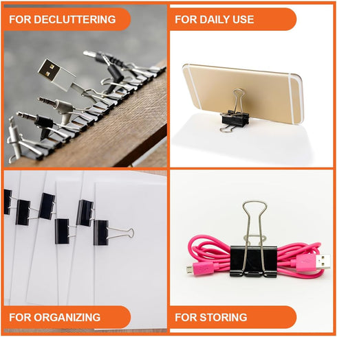 340 Paper Clips and Binder Clips Assorted Sizes Large Medium & Small Paper Clips Nickel Coated Clips- - Office Supplies for Home, Schools and Offi...