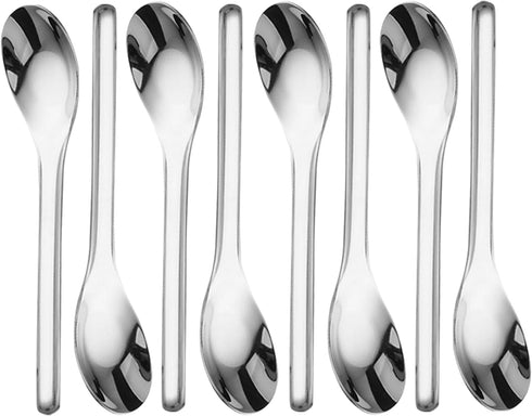 Thick Heavy weight Dinner Soup Spoons,Stainless Steel Tablespoons,Chinese Silver Spoon,Heavy Duty Asian Thick Long Handle Spoons,7.1 inches,Set of...
