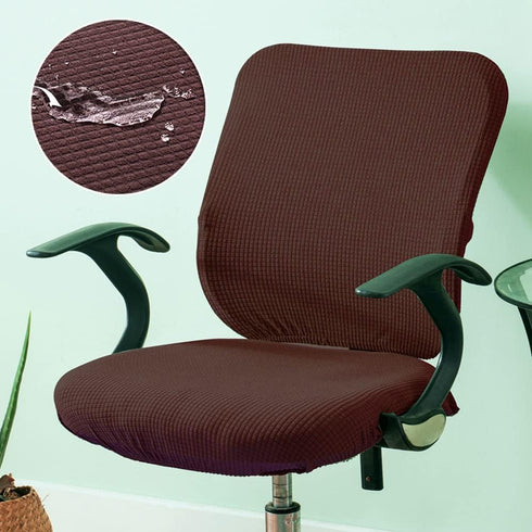 Office Chair Cover Water Resistant- Split Protective & Stretch Jacquard Elastic Universal Slipcover for Desk Task Chair, Computer Rotating Chair, ...