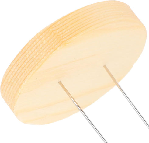 NUOBESTY 6 Set of Crochet Doll Stand, Short Double Steel Needle Doll Holder Action Figures Support Felting Doll Display Holders Wood Rack Base for...