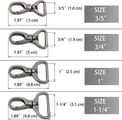 Oval Snap Hooks,10 PCS Heavy Duty Purse Hardware Lobster Clasp Keychain Clip Purse Making Accessories (1",Brushed Brass)...