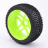 Green 4pcs RC 1:8 Off-Road Rubber Tyre Tires & Plastic Wheel Rim 17mm Hex Wheels and Tires for HSP Kyosho Redcat Tamiya Buggy...