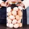 SAIOOL Egg Jar,kitchen canister? 1 Gallon Large Glass Food Storage Jars with Airtight Lid, Clear...