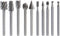 10pcs/set DIY Tree Root Carving 3mm Shank High Speed Steel Carpentry Handmade Electric Grinding Head Engraving Milling Cutter Rotary Burr Bit Set...