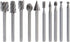 10pcs/set DIY Tree Root Carving 3mm Shank High Speed Steel Carpentry Handmade Electric Grinding Head Engraving Milling Cutter Rotary Burr Bit Set...