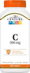 21st Century Vitamin C, 500 mg, 250 Tablets...
