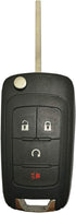 Key Fob Case Shell Fit for GMC Chevrolet Chevy Equinox Sonic Trax Terrain 4 Buttons Replacement Flip Folding Smart Car Key Fob Cover with Uncut Bl...