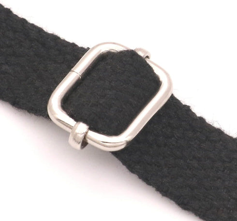 BIKICOCO Metal Slide Adjuster Buckle Tri-Glides with Movable Center Bar, for Straps, 0.6 x 0.51 Inch, Silver, Pack of 50...