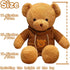 Cute Teddy Bear Plush Stuffed Animal, Teddy Bear with Coffee Hoodie, Gifts for Children(15.7" Brown)...