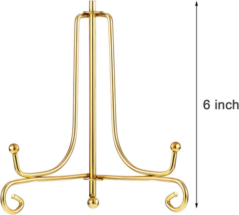 Tatuo 4 Packs Plate Stands for Display 6 Inch Plate Holder Display Stand, Iron Easel Picture Frame Holder, Decorative Photo Holder Stand for Home ...