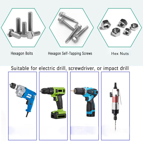 5/16'' Nut Driver Bit, Hex Magnetic Power 8mm 5/16 IN Socket Adapter Magnetic Nut Setter Driver Drill Bit 1/4 inch Hex for Power Tools -10PCS...