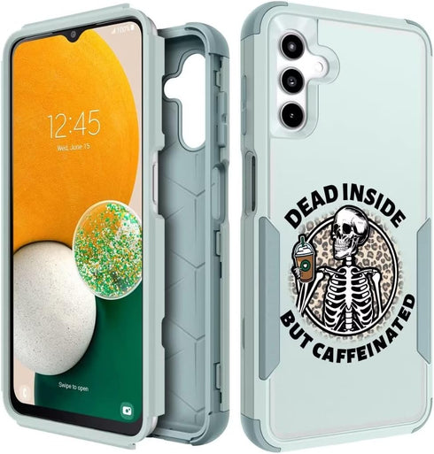 for Galaxy A14 5G Phone Case Protective Designer Cool Funny Coffee Skeleton Cute Cases for Women Girls Shockproof Drop Protection Rugged Heavy Dut...