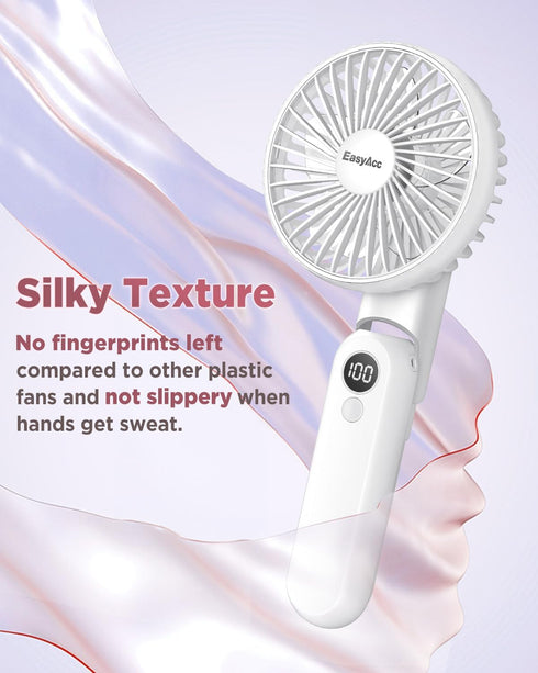 EasyAcc Portable HandHeld Fan, 5000mAh 32H Rechargable Personal Fan, 5 Speed Powerful & Ultra Quiet USB C Small Desk Fan, 180° Foldable Cooling Fa...