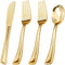 60PCS Gold Plastic Silverware, Gold Disposable Utensils, Heavy Duty Cutlery Set of 30 Gold Forks, 15 Gold Spoons, 15 Gold Knives for Parties, Wedd...