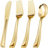 60PCS Gold Plastic Silverware, Gold Disposable Utensils, Heavy Duty Cutlery Set of 30 Gold Forks, 15 Gold Spoons, 15 Gold Knives for Parties, Wedd...
