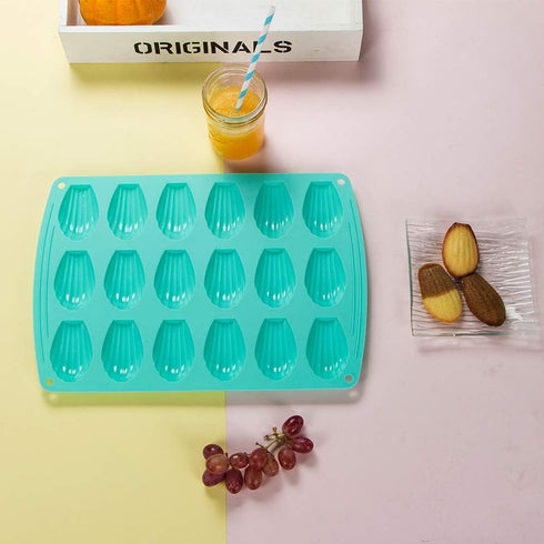 Webake Madeleine Pan 18 Cavity Silicone Madeleine Mold for Small Cake, Candy and Cookies...