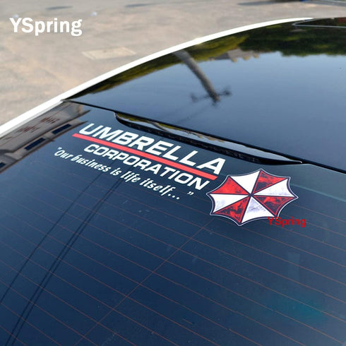 Umbrella Corporation Car Window Decals Auto Residen t Evi l Biohazard Vinyl Stickers for Car Motorcycle Truck Wall Laptop 1 Pair(Style I-white-19....