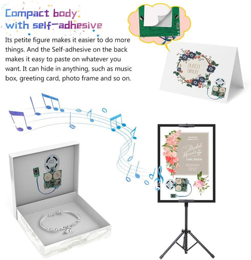 Recordable Sound Module, Icstation 8M USB Programmable Sound Chip with Speaker, Push Button Activated Charging Sound Board for DIY Music Greeting ...