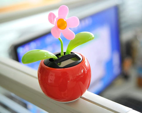 PowerTRC Solar Powered Dancing Flower | Desk, Window, Or Car Decoration Gift Toy | No Batteries Required | Fun Swinging Solar Flower...