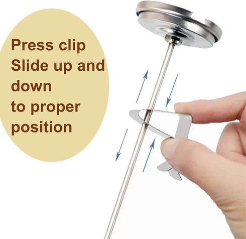 Meat Candy Deep Fry Thermometer - 2" Dial Thermometer 12" Long Stainless Steel Stem Cooking Thermometer for Grill, Turkey, BBQ (Pack of 2)...