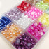 Chenkou Craft 900pcs Assorted 15 Colors 8mm immitaton Half Pearl Bead Flat Back Gem Scrapbook Craft DIY Beads Nail Art+ Plastic Box (8mm)...