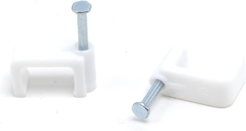 THE CIMPLE CO - Dual, Twin, or Siamese Coaxial Cable Clips, Cat6, Electrical Wire Cable Clip, 1/2 in Nail Clip and Fastener, White (50 Pieces per ...