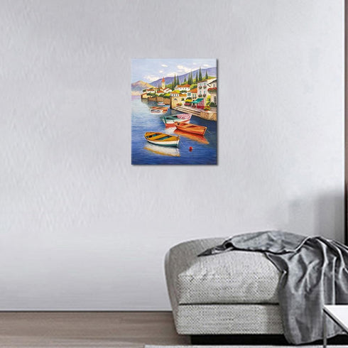 TUMOVO Paint by Numbers for Adults Landscape, DIY Oil Painting Location Boat Lake Forest Clouds Reflection Acrylic Paint by Number Kits for Kids A...