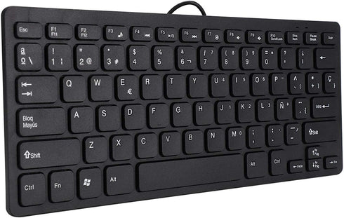 Demeras Ultra-Thin Wired Keyboard Portable Mini Spanish Keyboard USB Interface 78 Sensitive Keys for Desktop Computer...