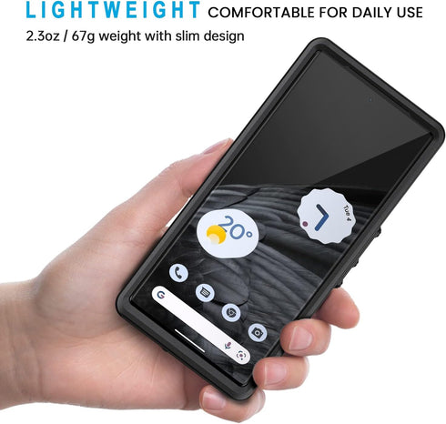 Lanhiem Pixel 7 Pro Case, IP68 Waterproof Dustproof Case with Built-in Screen Protector, Rugged Full Body Shockproof Protective Cover for Google P...