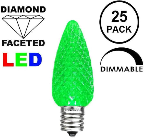 Novelty Lights 25PK C9 LED Faceted Ultra Bright Dimmable Outdoor Christmas Light Replacement Bulbs LED Replacement Bulbs, Led Bulbs, Outdoor Light...