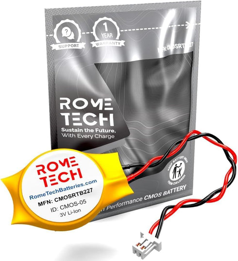 Rome Tech RTC CMOS Battery for Lenovo ThinkPad T40P, T41, T410, T410i - Laptop Backup BIOS CR2032 with 2 Pin Wire Cable (1-Pack)...