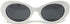 White Oval Round Sunglasses Thick Bold Retro Clout Goggles (White, Smoke), Large...